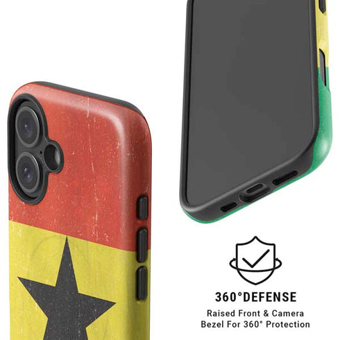 Ghana Flag Distressed iPhone 16 Magsafe Impact Case